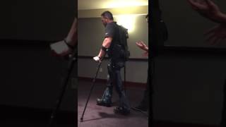 Demo The Ekso GT a robotic exoskeleton for paraplegics and stroke patients [upl. by Tebzil999]