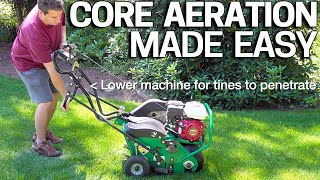 How To Aerate your Lawn EASY  CORE AERATION [upl. by Ahsil528]