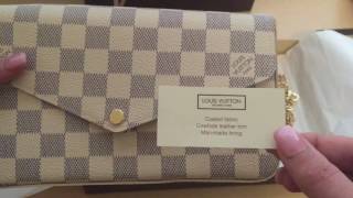 LV Pochette Felicie Damier Azur RevealOverview [upl. by Bertold298]