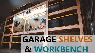 DIY Garage Shelves  Shelf  Workbench  Storage  industrial [upl. by Rosene82]