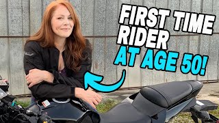 FIRST TIME Female motorcycle rider at AGE 50 Motovlog Introduction [upl. by Htebsil]