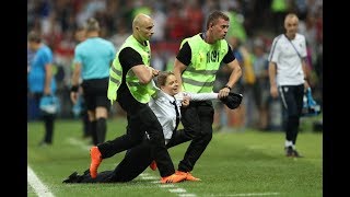 2018 World Cup final Pitch invaders interrupt France vs Croatia match in Russia  15072018 [upl. by Coben111]