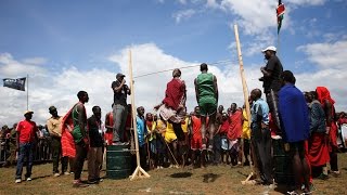 Maasaiwarrior style high jump in Africa [upl. by Corly]