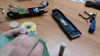 Replacing the rechargeable batteries in a cordless hair trimmer [upl. by Debby]