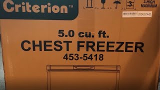 MENARDS  CRITERION CHEST FREEZER  5CU  PREVIEW [upl. by Wane]