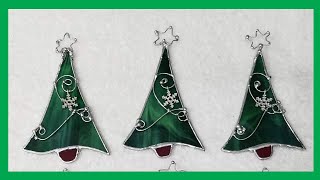 How to make stained glass Christmas tree ornaments  assembly line [upl. by Tallou974]