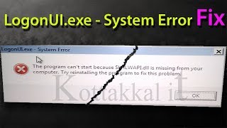 Logonuiexe System error Fixing [upl. by Grous]