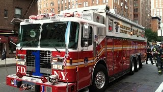 FDNY  Rescue 1  Responding  81514 [upl. by Erusaert122]