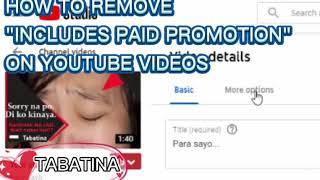 Removing Includes Paid Promotion on Youtube Videos [upl. by Cordier]