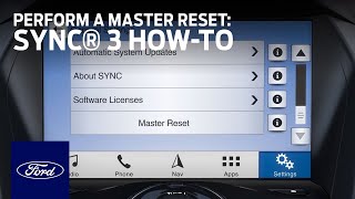 SYNC® 3 How to Perform a Master Reset  Ford HowTo  Ford [upl. by Anavas]