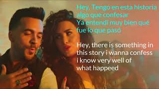 Luis Fonsi Demi Lovato Echame LA Culpa Song Lyrics English  Spanish [upl. by Adnuahsal]