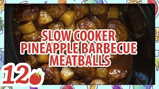 How To Make Slow Cooker Pineapple Barbecue Meatballs [upl. by Vachil]