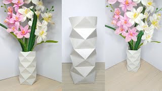 How to make easy Paper Flower Vase  DIY Projects  Crafting Corner [upl. by Arch]