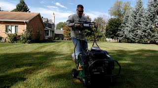 How To Aerate The Lawn  How To Use A Core Aerator [upl. by Steep]