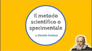 IL METODO SCIENTIFICO O METODO SPERIMENTALE [upl. by Wolfie]