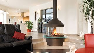 Top 20 Suspended Fireplace Designs in the Living Room [upl. by Adrien]