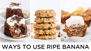 HEALTHY BANANA RECIPES ‣‣ 3 ways to use ripe bananas [upl. by Griffie]