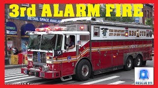 Manhattan 3rd ALARM  Major FDNY response  Lots of lights amp siren action [upl. by Yeleek]