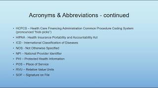 Medical Billing Terminology Acronyms amp Abbreviations [upl. by Brazee512]