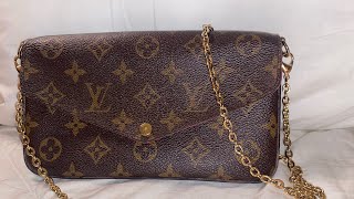 Wear amp Tear  Louis Vuitton Monogram POCHETTE FELICIE  Review [upl. by Yaffit]