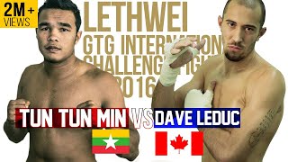 Tun Tun Min vs Dave Leduc GTG Myanmar Lethwei Fight 2016 Lekkha Moun Burmese Boxing [upl. by Erda]