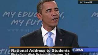 Pres Obama National Address to Students [upl. by Seessel]