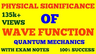 PHYSICAL SIGNIFICANCE OF WAVE FUNCTION  PROBABILITY DENSITY  QUANTUM MECHANICS  WITH NOTES [upl. by Doane836]