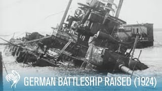 Sunken WWI German Battleship Raised SMS Hindenburg 1924  British Pathé [upl. by Gneh952]