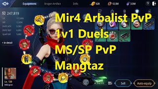 Mir4 Arbalist PvP 1v1 Duels vs higher PS enemies [upl. by Ruosnam]