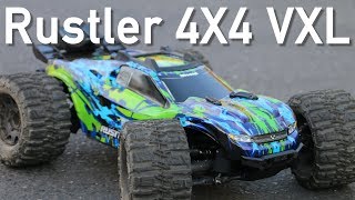 Upgraded Traxxas Rustler 4X4 VXL RC Truck  AMain Employee Car [upl. by Eluj]