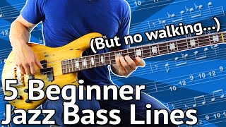 5 BeginnerFriendly JAZZ Bass Lines Guaranteed To Impress [upl. by Evslin]