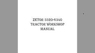 Zetor 3320 3340 4320 4340 5320 5340 6320 6340 6340 Tractor Service Repair Manual PDF [upl. by Ayama]