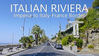 4K Drive in Italian Riviera Riviera ligure  Imperia to ItalyFrance Border [upl. by Nnyla423]