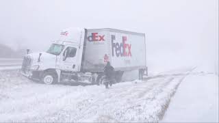 01152021 Western Iowa Blizzard Wreaks Havoc  Truck Slide Offs and Roll Overs  Patrol Car Pulled [upl. by Lindsley]