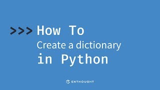 How to create a dictionary in Python [upl. by Loats]