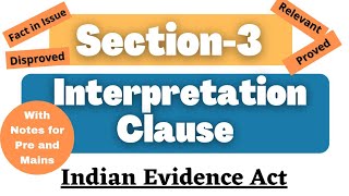 Section 3 of Indian Evidence Act  Section 3  Interpretation Clause IEA  Fact in Issue  Relevant [upl. by Coraline]