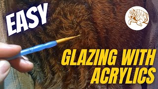 How To GLAZE Using Acrylics  Fur Painting Tips [upl. by Eenafets]