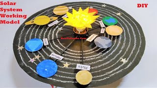 solar system working model for science exhibition project  diy at home  craftpiller [upl. by Knorring]