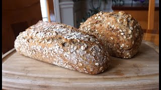 NoKnead Multigrain Whole Wheat Bread… super easy… no machines updated [upl. by Aihsotal843]