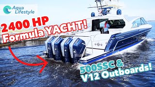 MERCURY MARINE Quad 600hp V12 Outboards  Formula 500 SSC [upl. by Ssalguod]