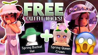 12 COMPLETELY FREE OUTFIT HACKS IN ROYALE HIGH  Cute Royale High Outfit Hacks [upl. by Enialem]