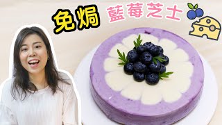 【免焗】藍莓芝士蛋糕食譜 No bake Blueberry Cheesecake Recipe＊Happy Amy [upl. by Bee884]