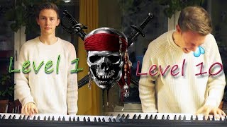 10 Levels of Hes a Pirate On Piano [upl. by Rawdin]