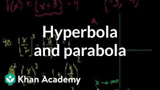 Hyperbola and parabola examples  Conic sections  Algebra II  Khan Academy [upl. by Mert763]