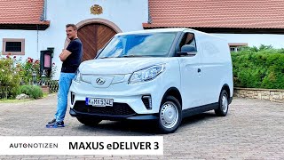 Maxus eDeliver 3 ElektroKastenwagen aus China im Test  Review  2021 [upl. by Oek]