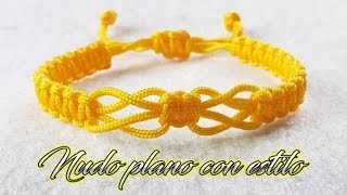 COMO HACER ESTA HERMOSA PULSERA DE HILO NUDO PLANO  TUTORIAL DIY [upl. by Mcnelly]