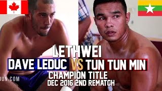 Tun Tun Min vs Dave Leduc 2nd Rematch Myanmar Lethwei Fight 2016 Lekkha Moun Burmese Boxing [upl. by Ajidahk975]