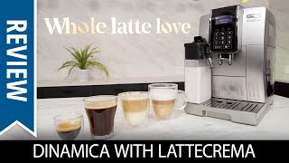 Review DeLonghi Dinamica With LatteCrema Automatic Espresso Machine [upl. by Rekrap]