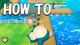 HOW TO Encounter Sleeping Snorlax in Pokémon Lets Go Pikachu amp Eevee [upl. by Ratib451]