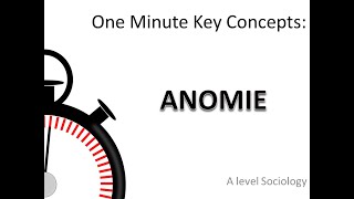 ANOMIE One Minute Key Concepts in Sociology [upl. by Omlesna232]